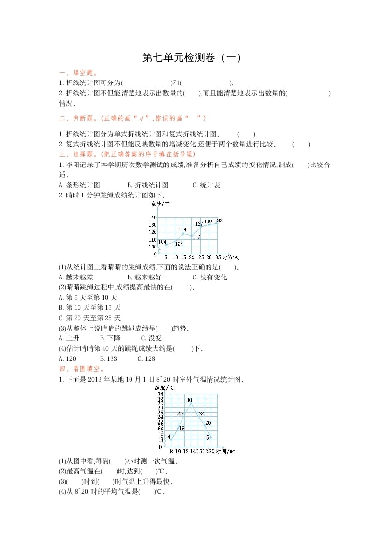 五年级数学下册第七单元检测卷（一）-学科资源库