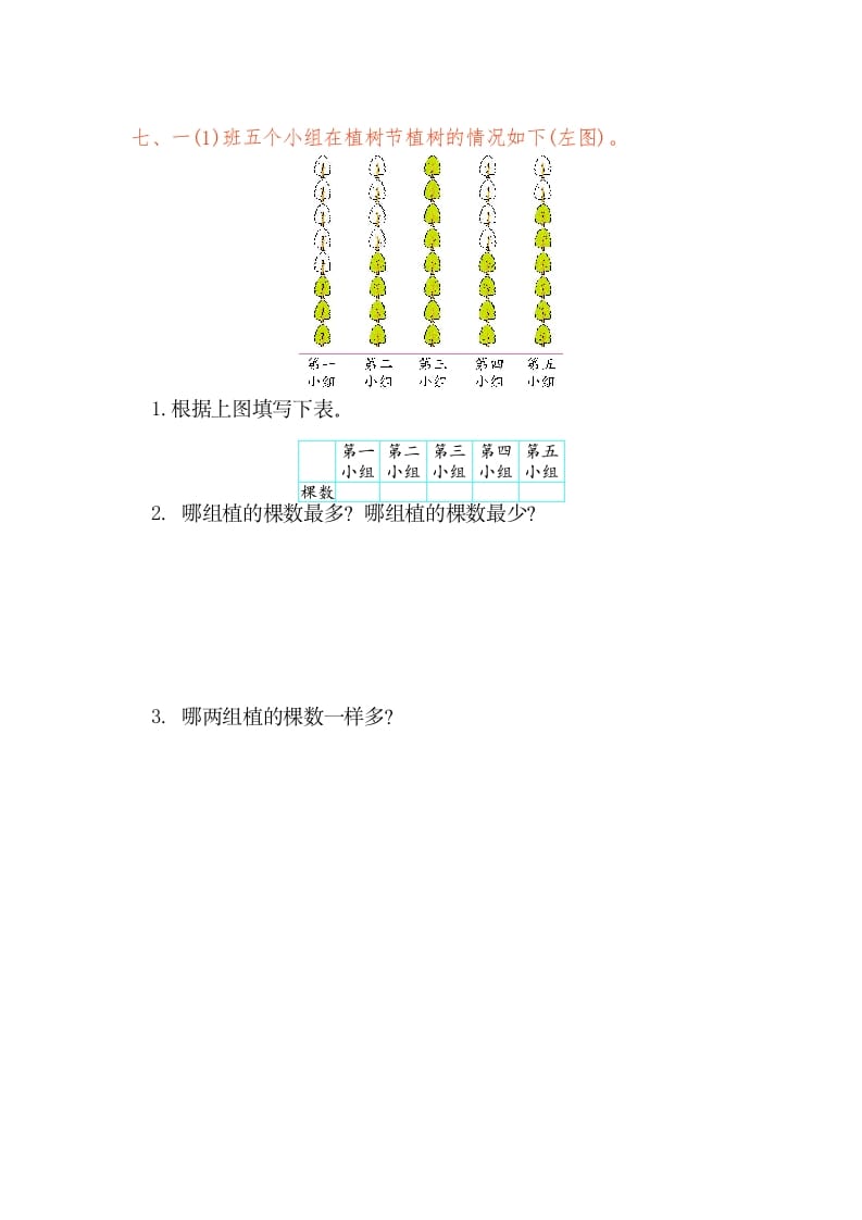 图片[3]-一年级数学下册第三单元检测卷（1）（人教版）-学科资源库