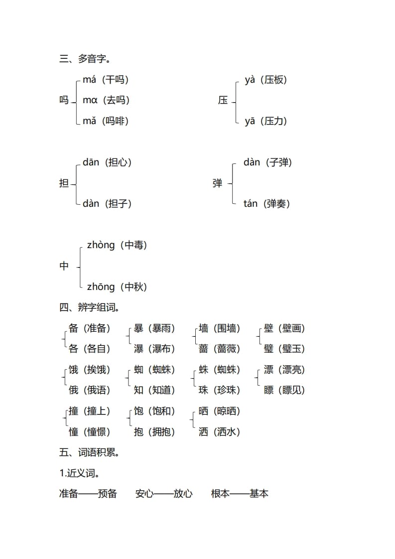 图片[3]-三年级语文上册第四单元知识要点汇总（部编版）-学科资源库