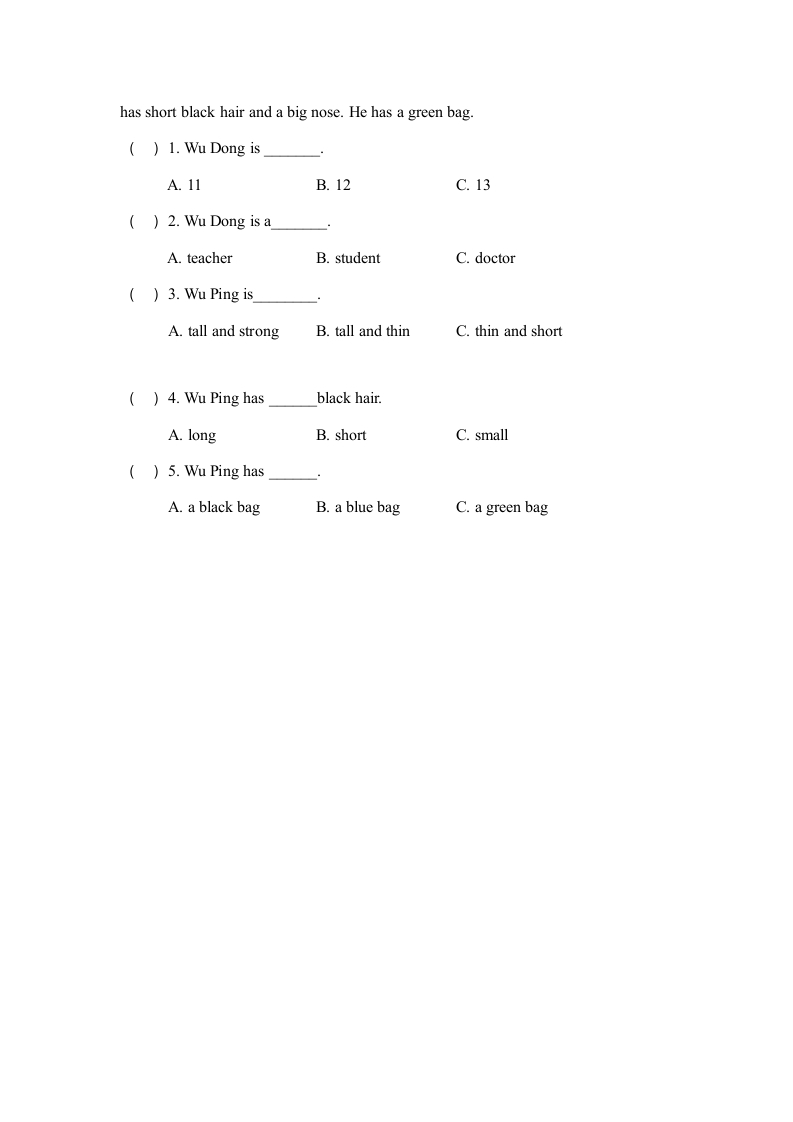 图片[3]-四年级英语上册Unit3__单元检测卷（人教PEP）-学科资源库