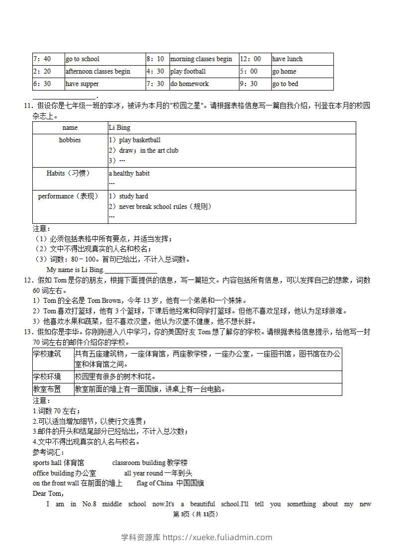 图片[3]-（外研）七年级上册英语期末作文备考】-学科资源库