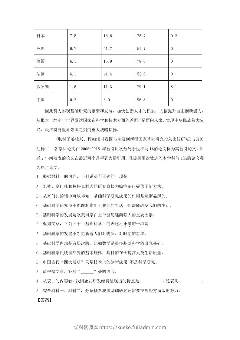 图片[3]-2019-2020年北京市东城区高二语文上学期期末试题及答案(Word版)-学科资源库