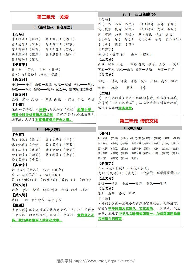 图片[2]-二年级下册语文课课贴（贴书）-学科资源库